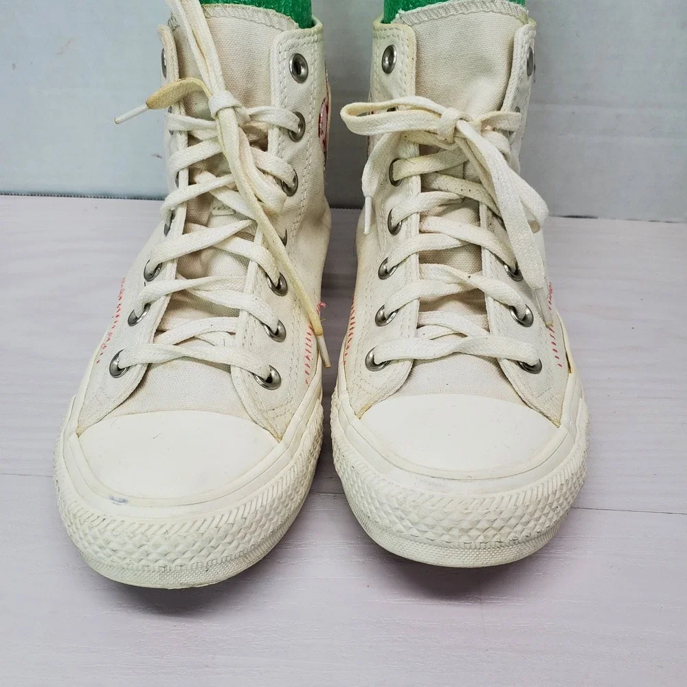Converse Chuck Taylor All Star High‎ Top Sneakers White Pink Floral Size 8 - Picture 3 of 16